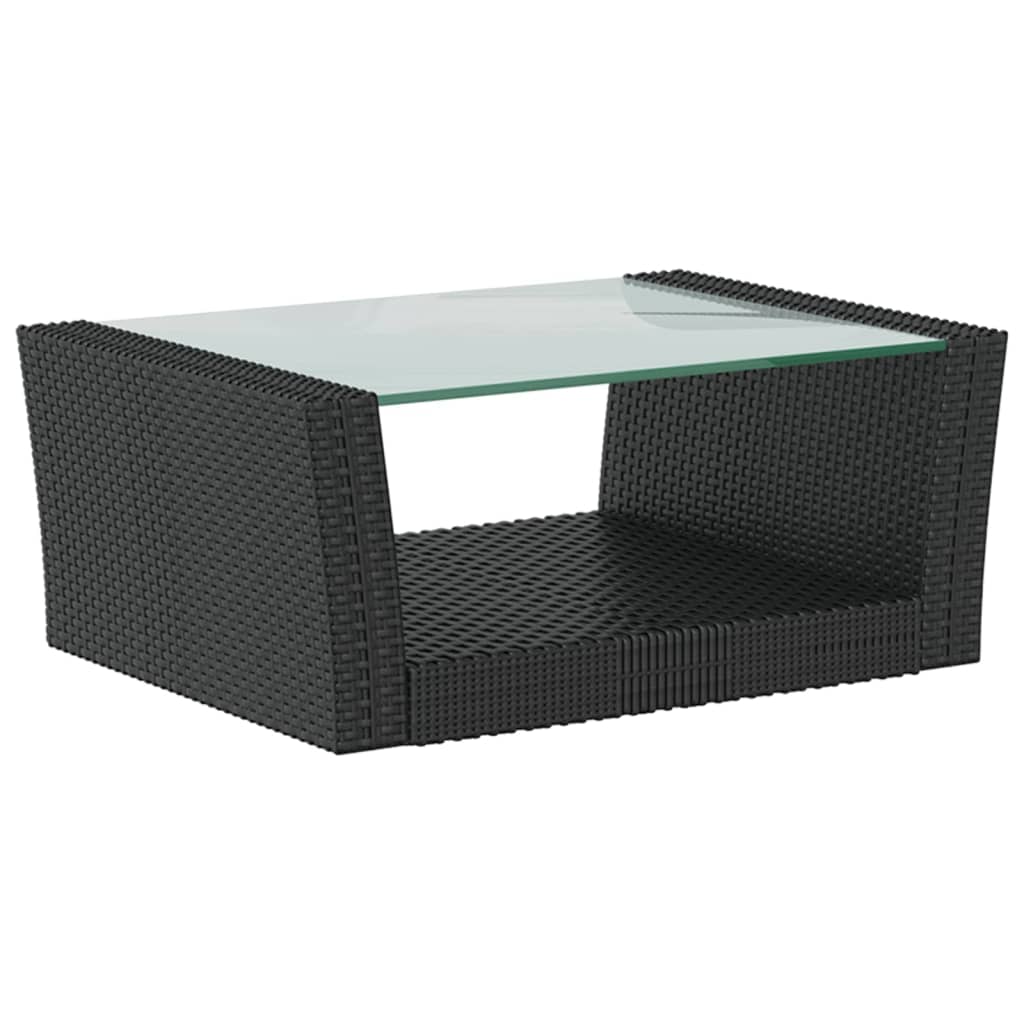 8-tlg. Garten-Lounge-Set mit Auflagen Poly Rattan Schwarz